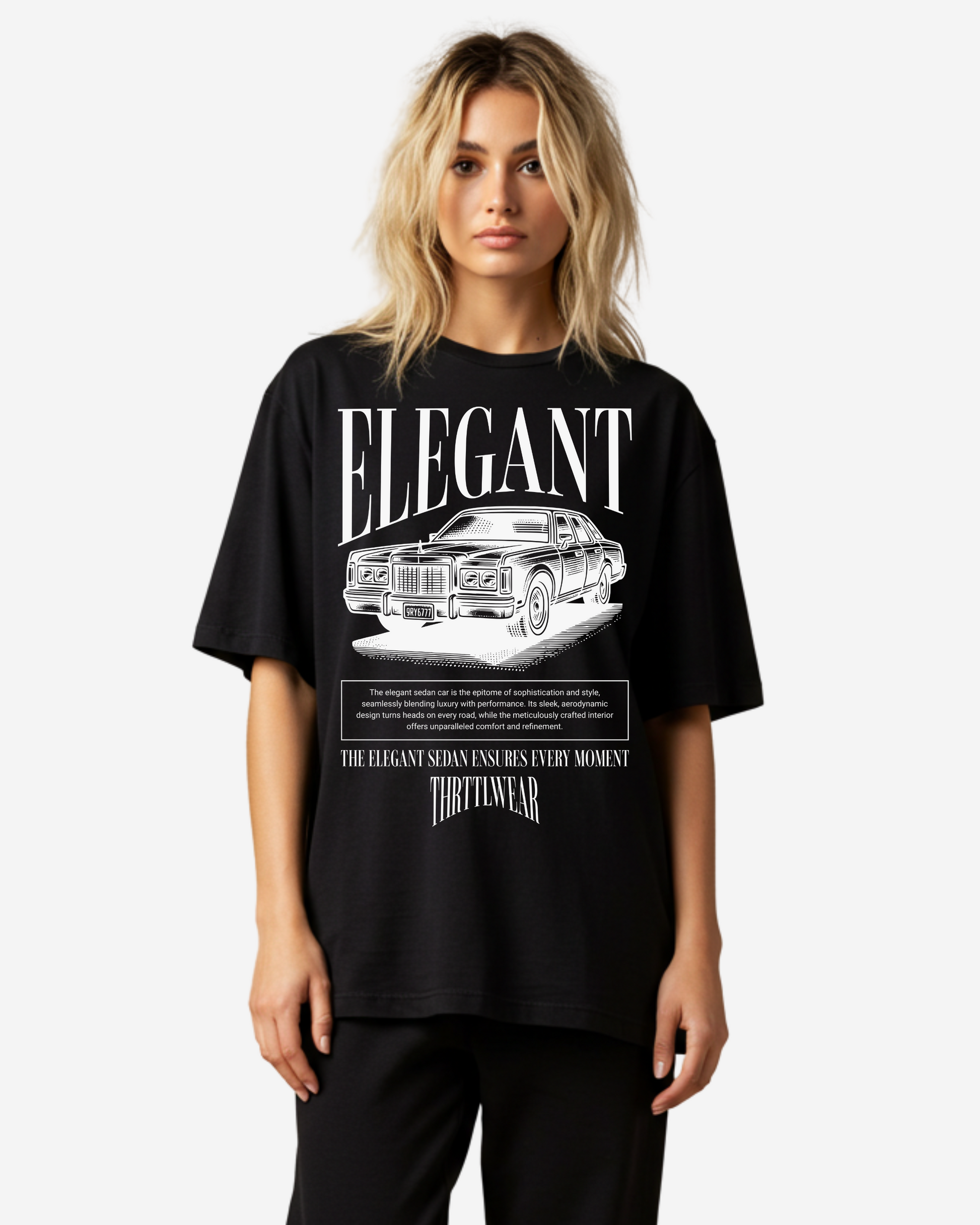 Elegant Sedan Car Oversized T-Shirt