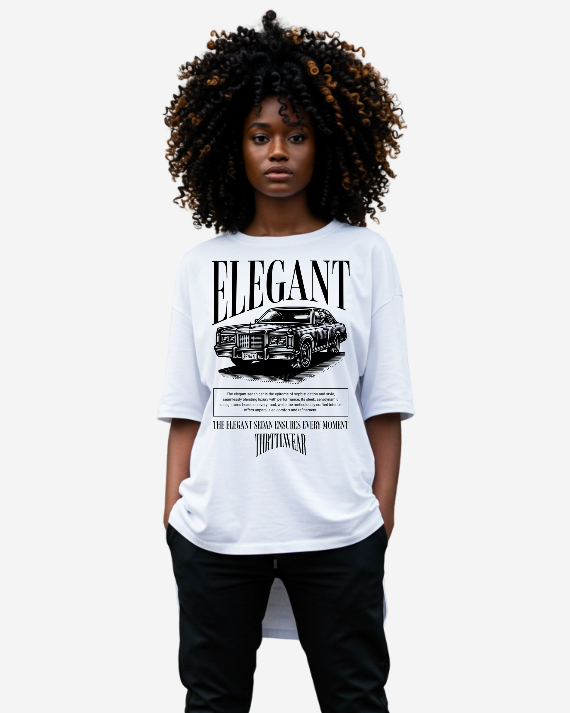 Elegant Sedan Car Oversized T-Shirt
