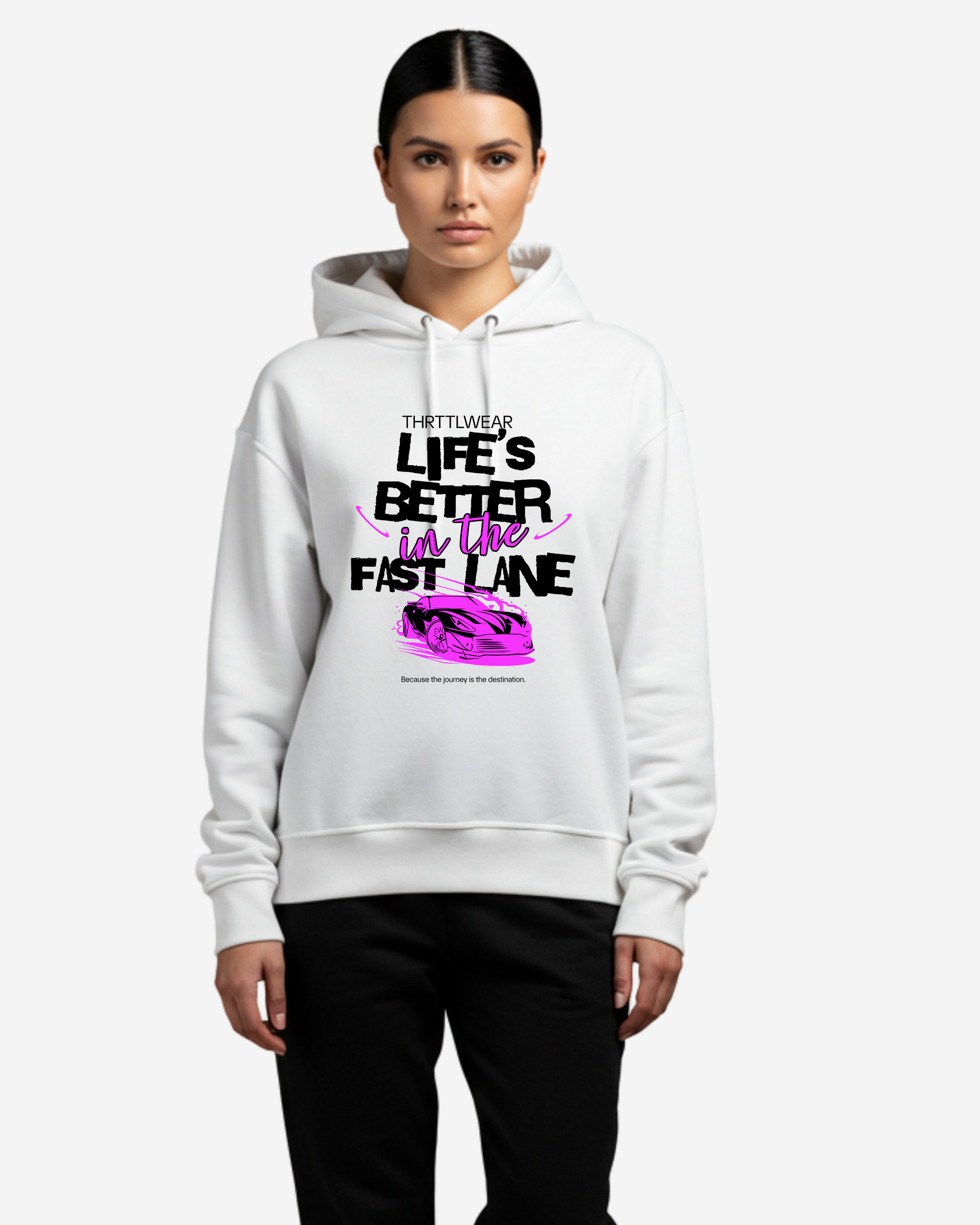 Typography Car Oversized Hoodie