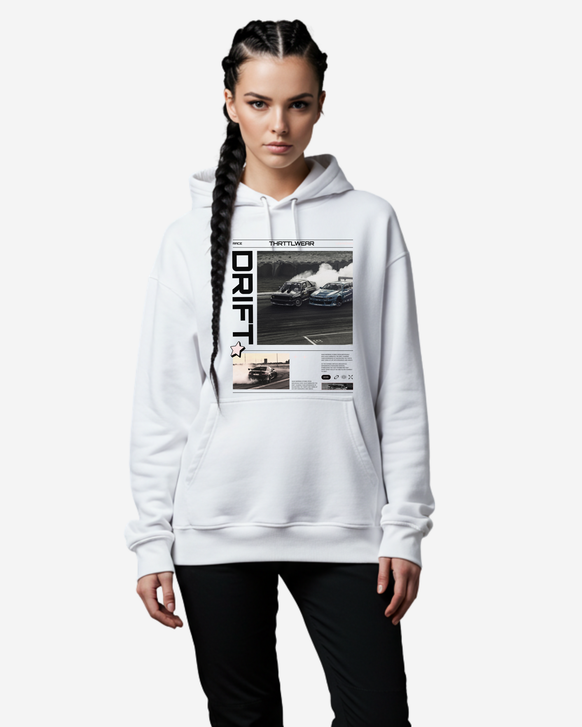 Drift Car Poster Design Oversized Hoodie
