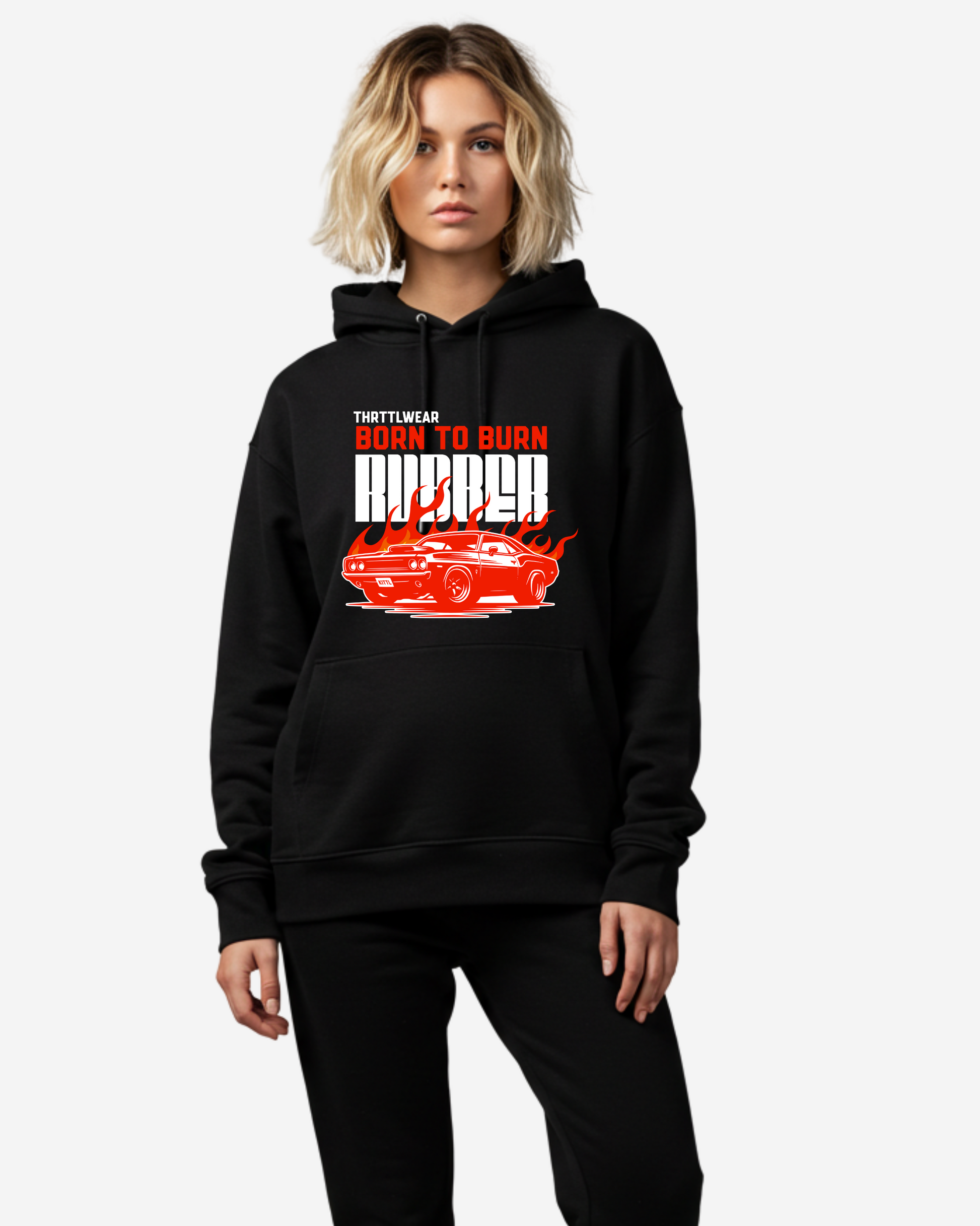 Born to Burn Rubber Oversized Hoodie